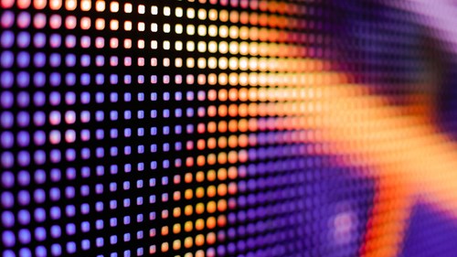 coloured purple and yellow led screen