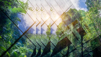 Green building with pulse