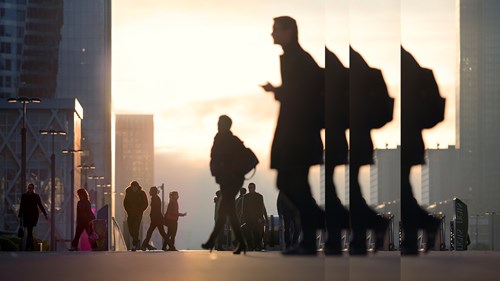 people in the morning