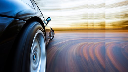 Sports car in curve wP300