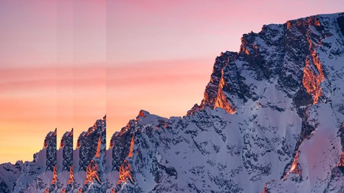 Sunrise over mountains with pulse left