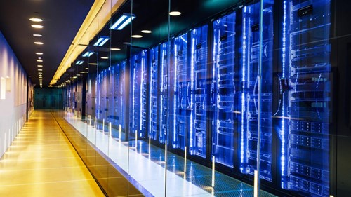 data center in server room